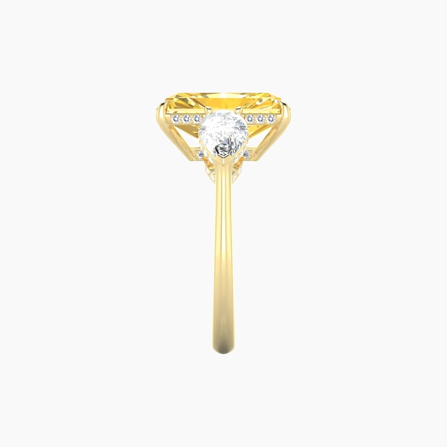 Pear Trilogy | 18k Yellow Gold 5 ct Radiant Cut Ring