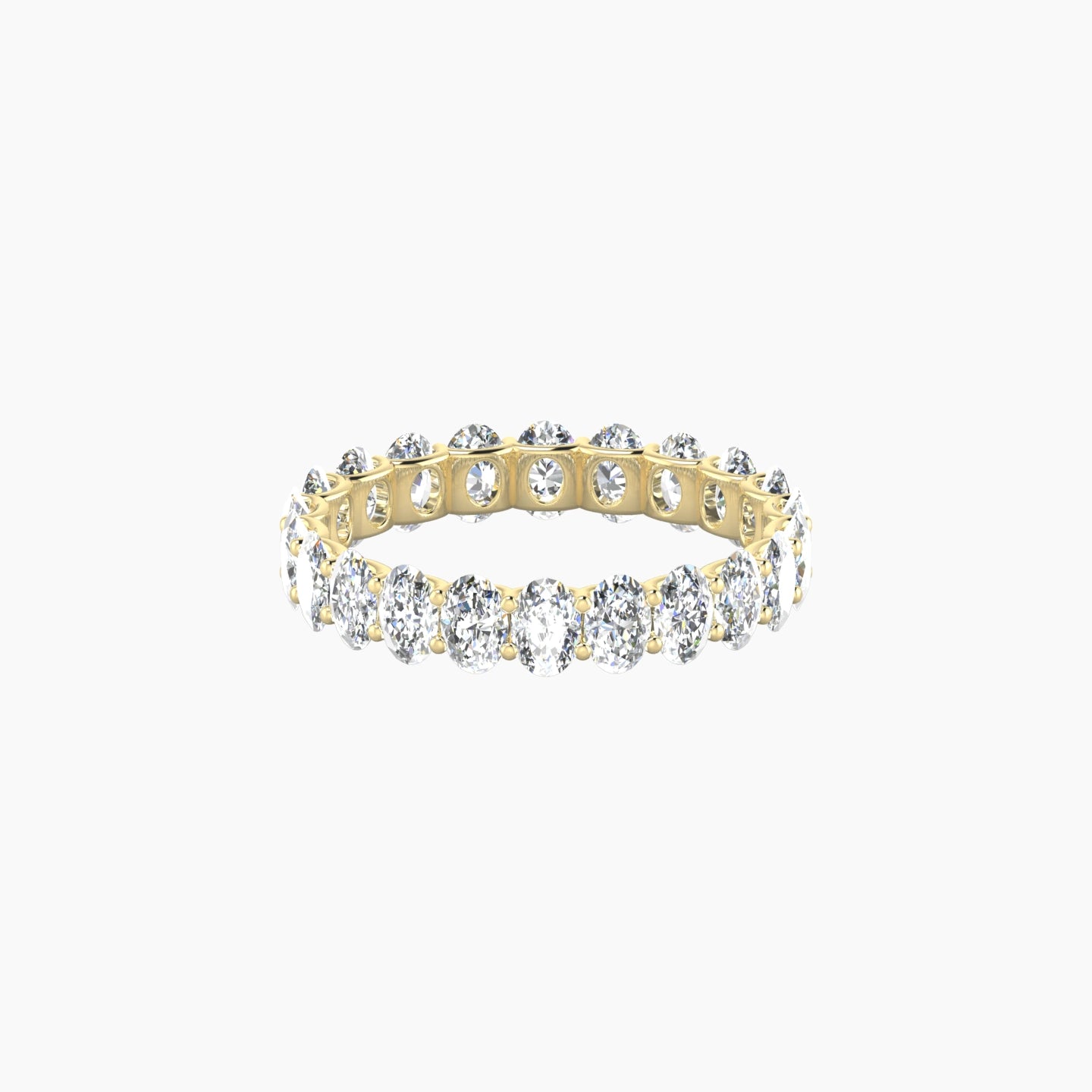 Prong Eternity Ring | 18k Yellow Gold 4 x 2.7 mm Oval Lab Diamond