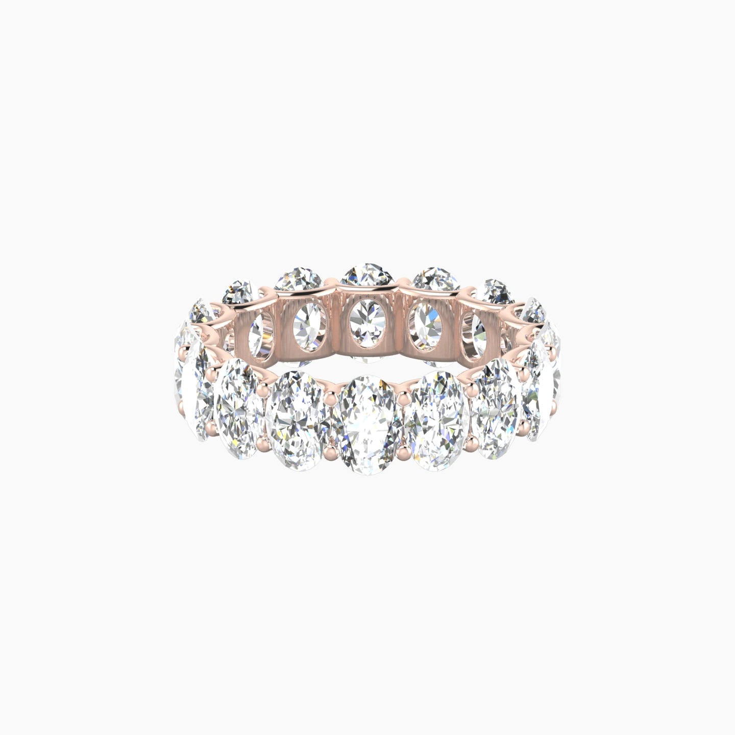 Prong Eternity Ring | 18k Rose Gold 6  x 4 mm Oval Lab Diamond