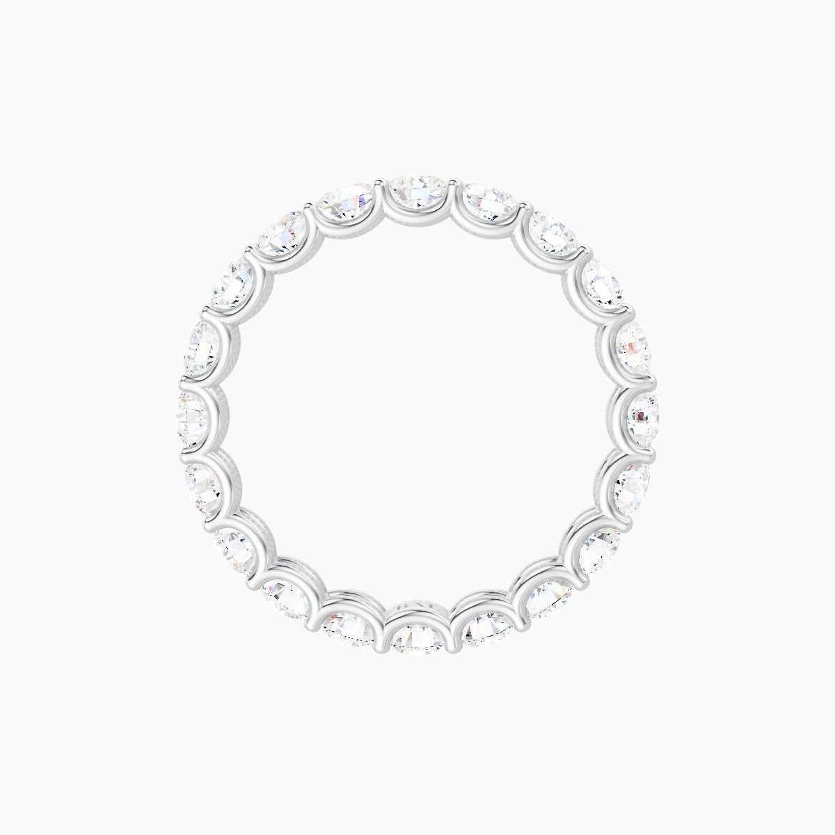 Prong Eternity Ring | 18k White Gold 3 mm Round White Lab Diamond