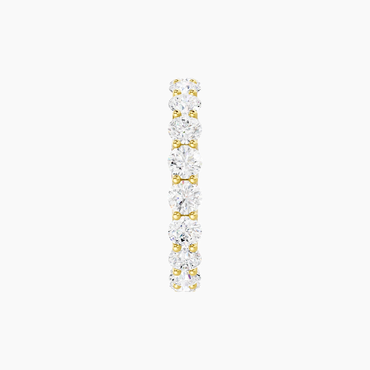 Prong Eternity Ring | 18k Yellow Gold 3 mm Round White Lab Diamond