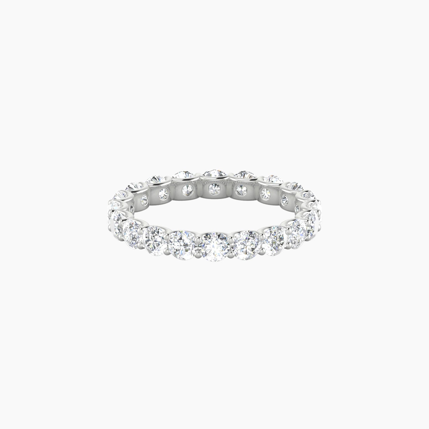 Prong Eternity Ring | 18k White Gold 3 mm Round Lab Diamond