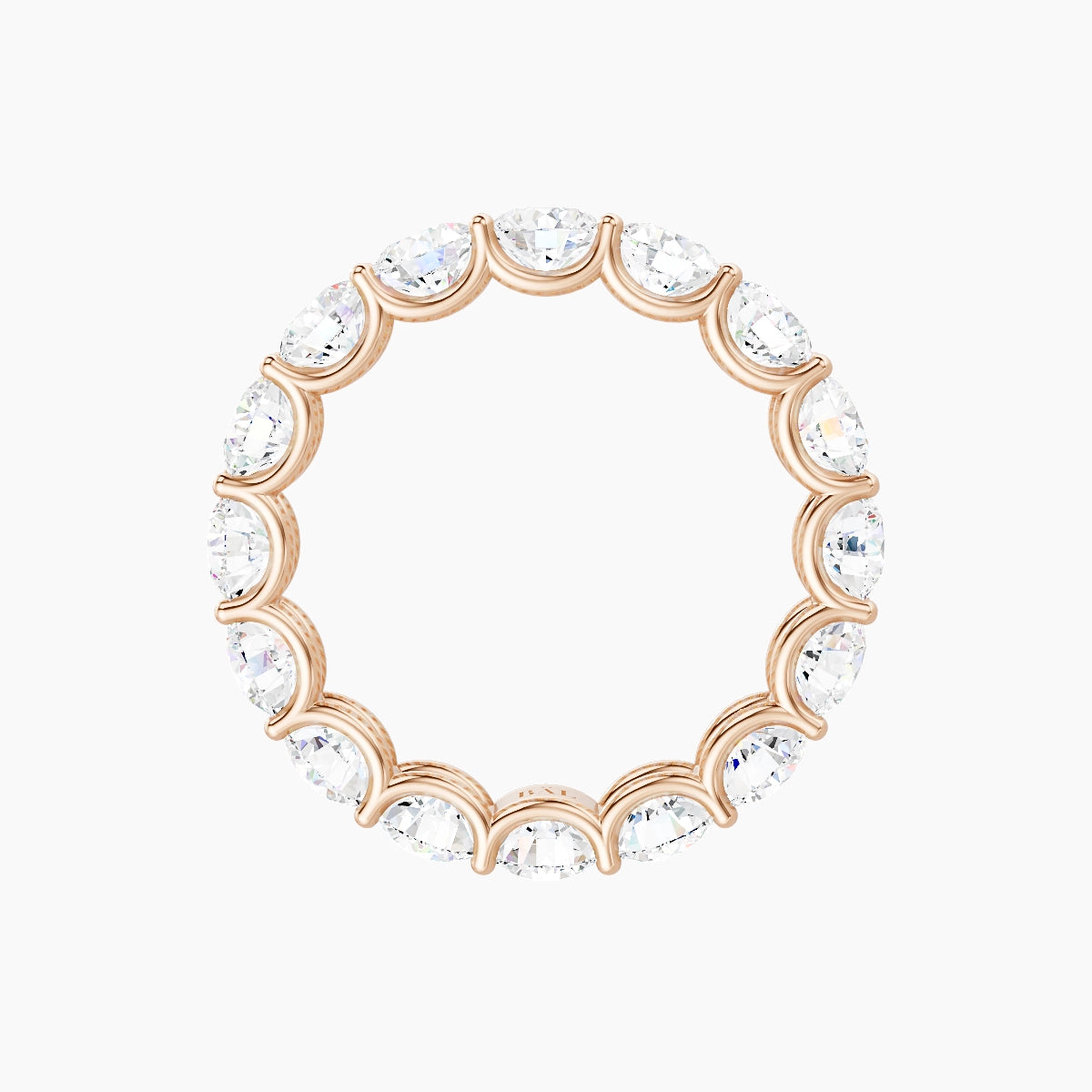 Prong Eternity Ring | 18k Rose Gold 4 mm Round White Lab Diamond