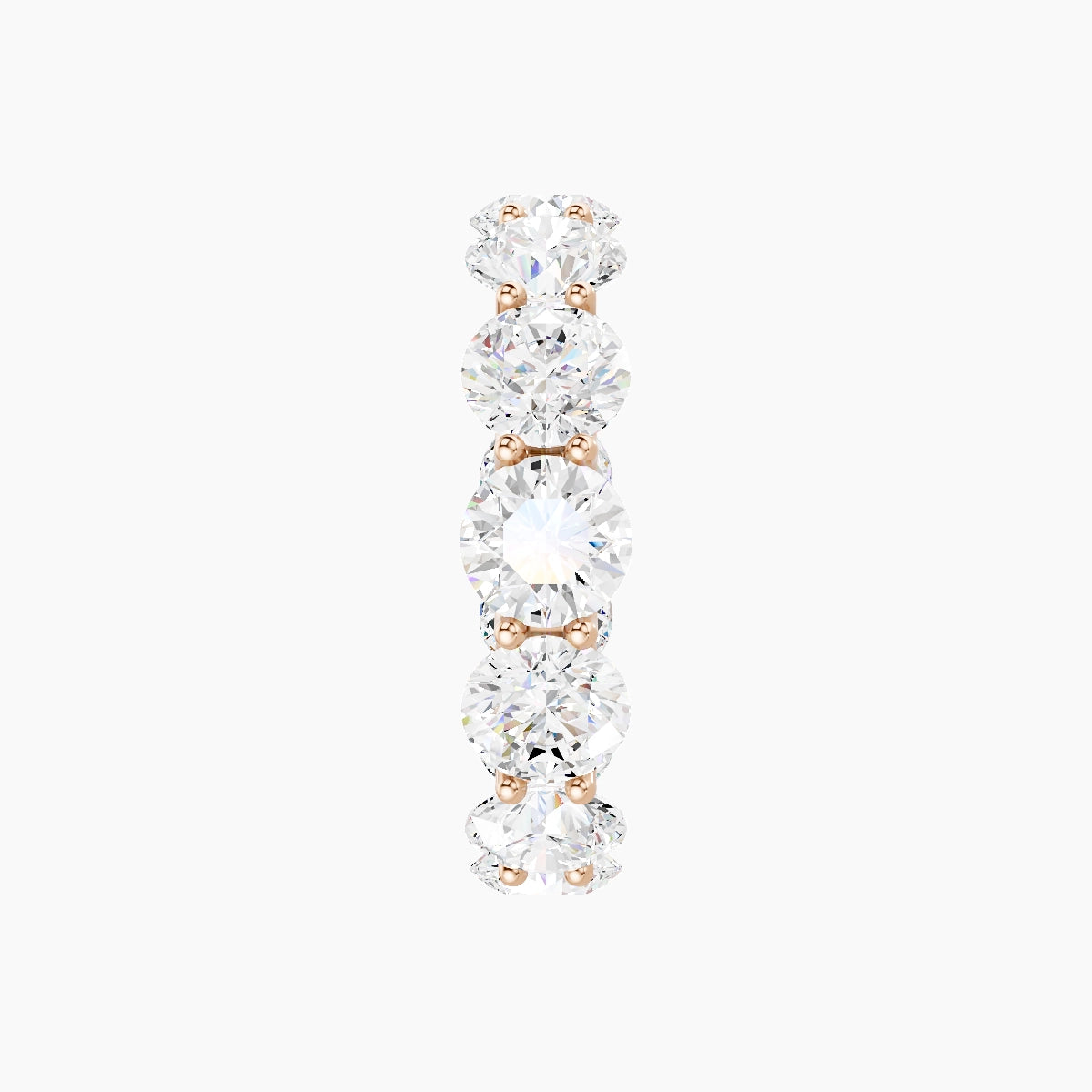 Prong Eternity Ring | 18k Rose Gold 5 mm Round White Lab Diamond