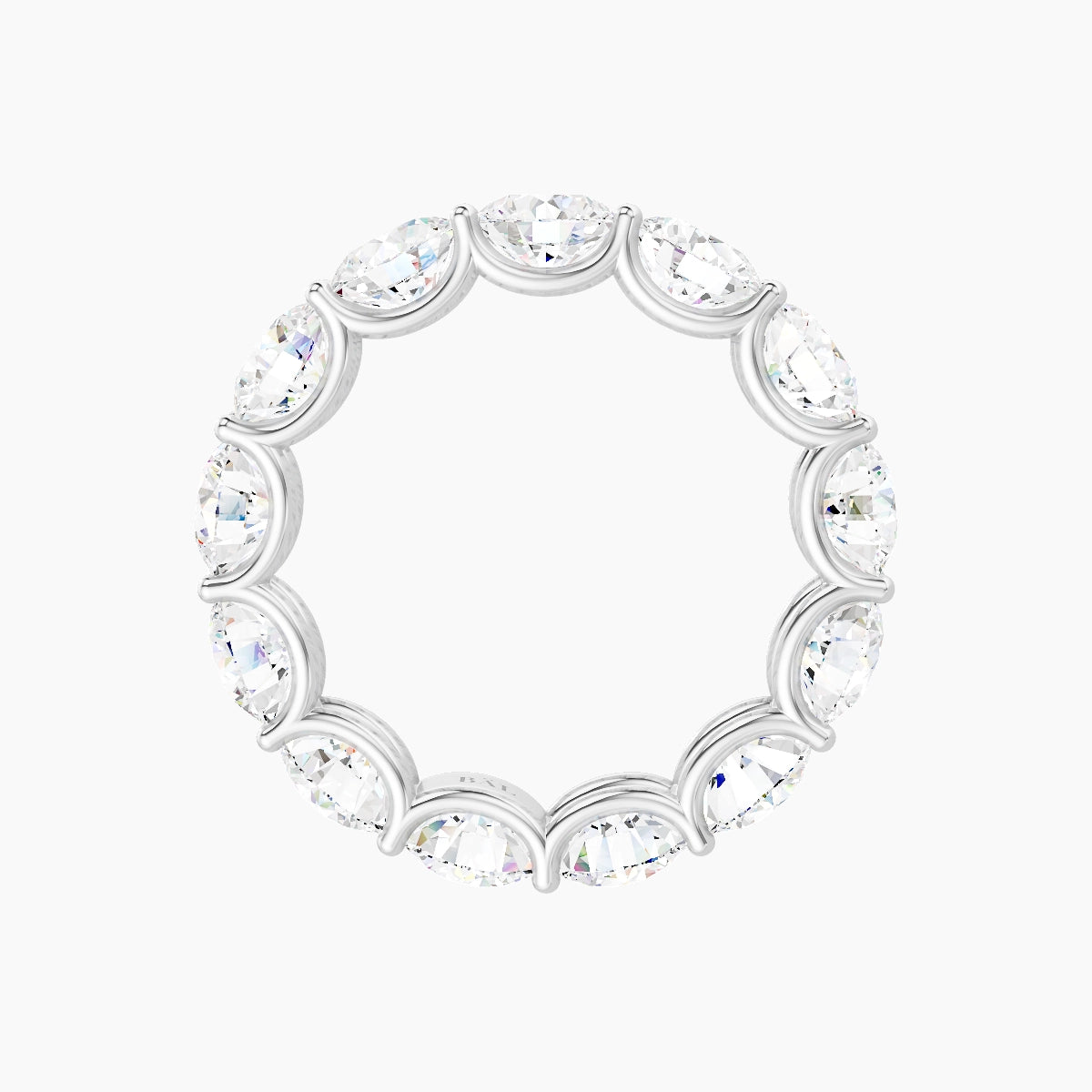 Prong Eternity Ring | 18k White Gold 5 mm Round White Lab Diamond