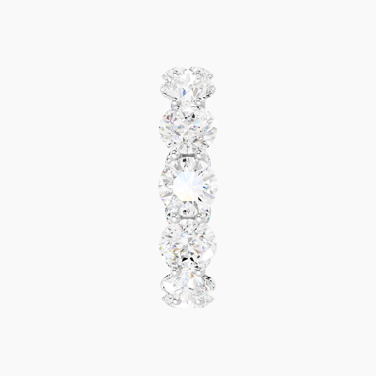 Prong Eternity Ring | 18k White Gold 5 mm Round White Lab Diamond