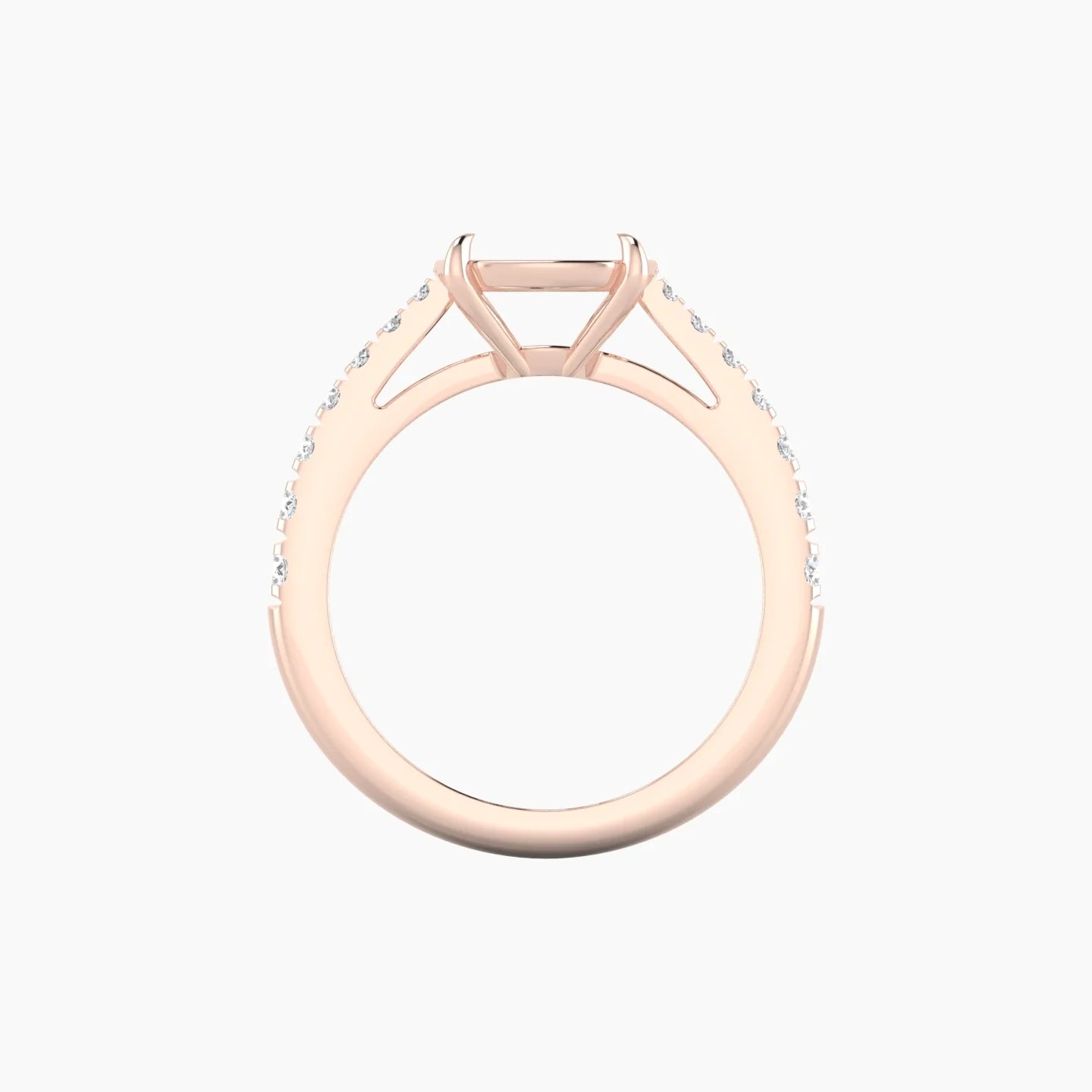 Reverse Shank | 18k Rose Gold 5-7.99 ct Cushion Cut Ring Setting