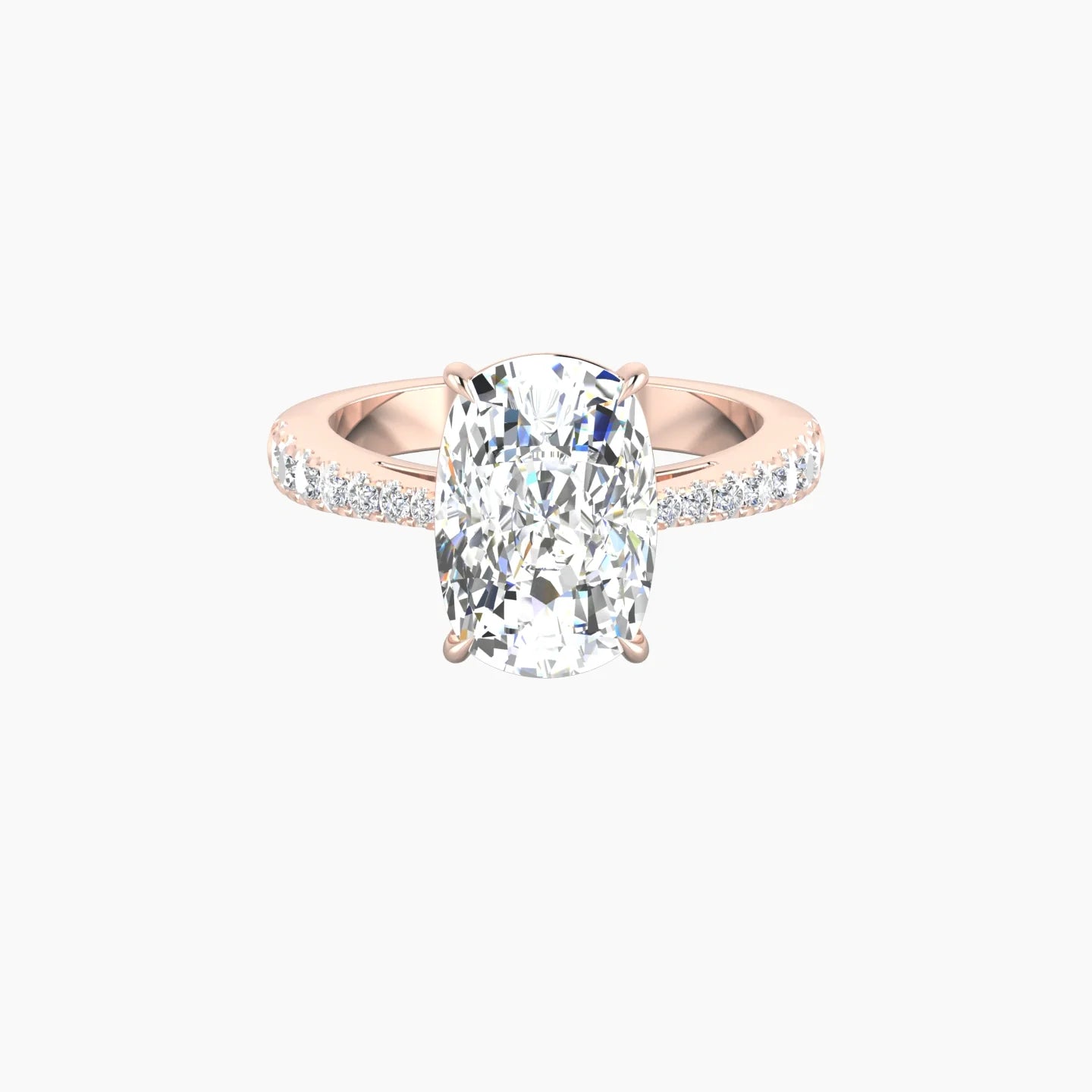 Reverse Shank | 18k Rose Gold 5 ct Cushion Cut Ring