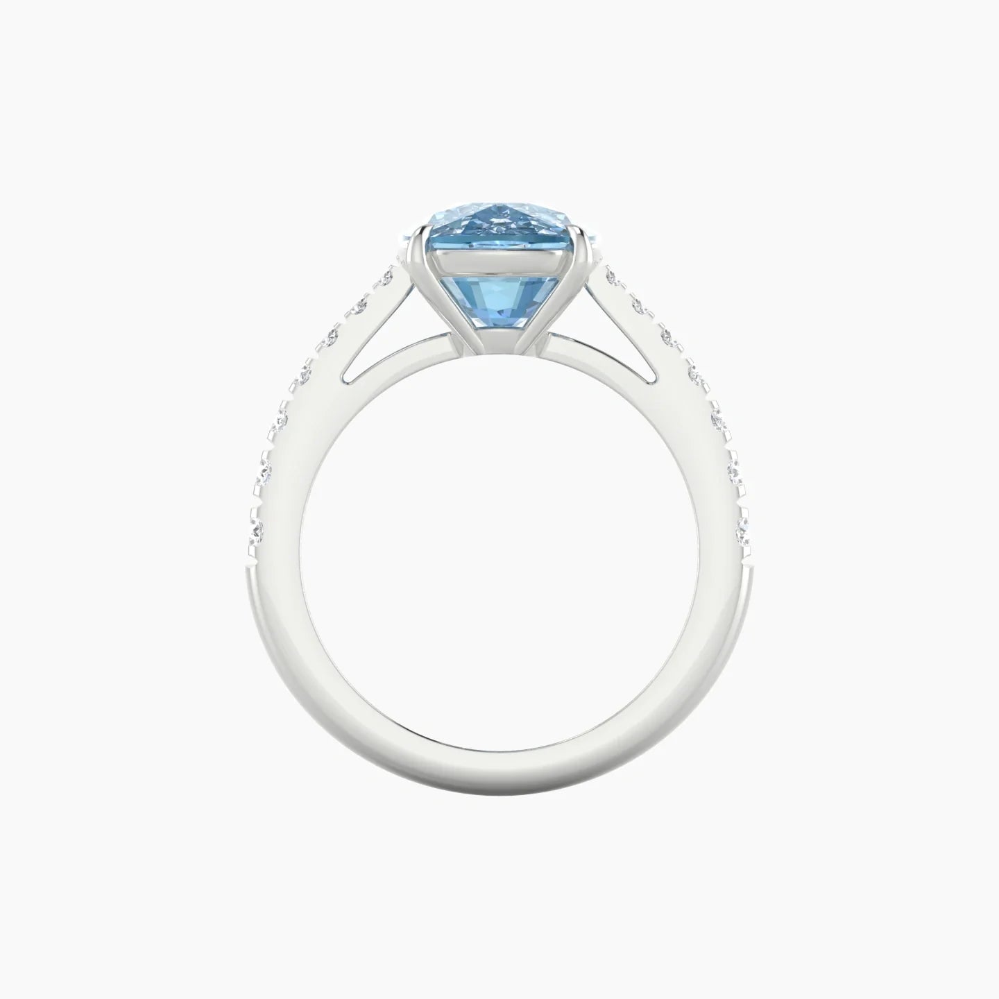 Reverse Shank | 18k White Gold 5 ct Cushion Cut Ring