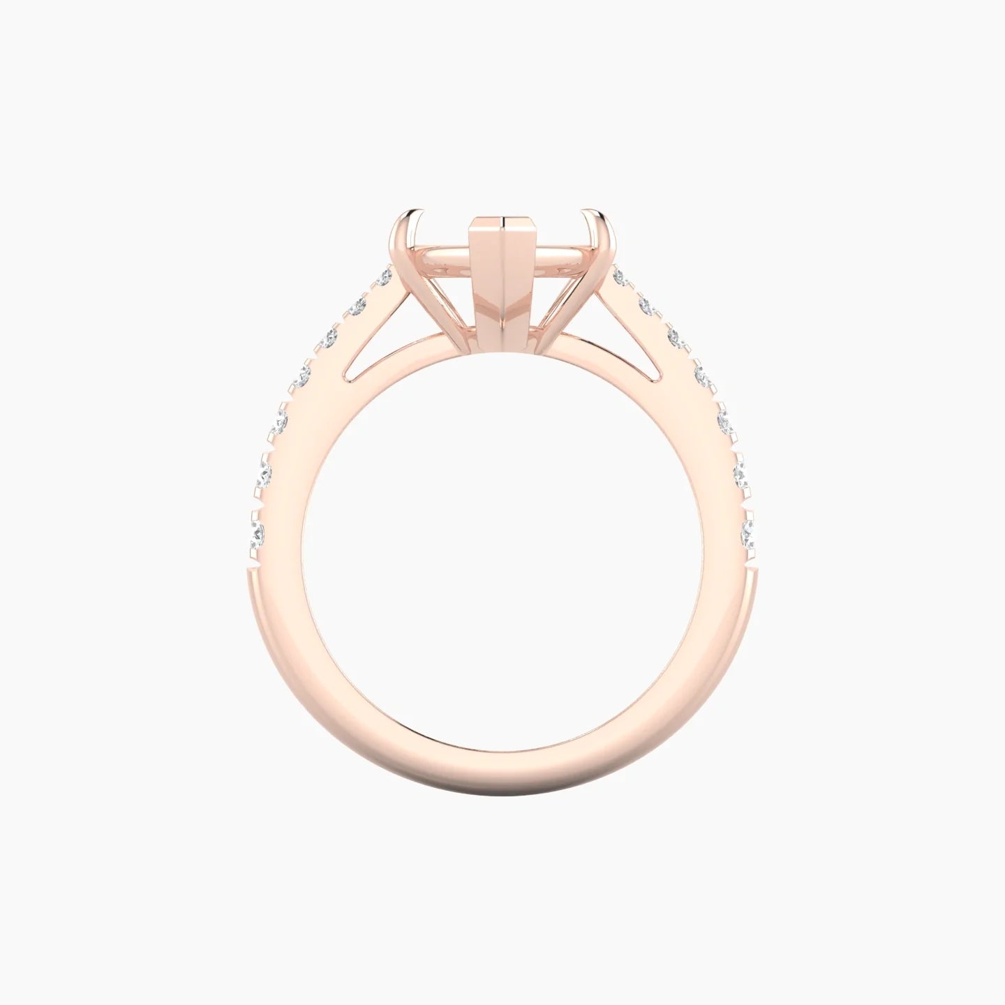 Reverse Shank | 18k Rose Gold 5-7.99 ct Marquise Cut Ring Setting
