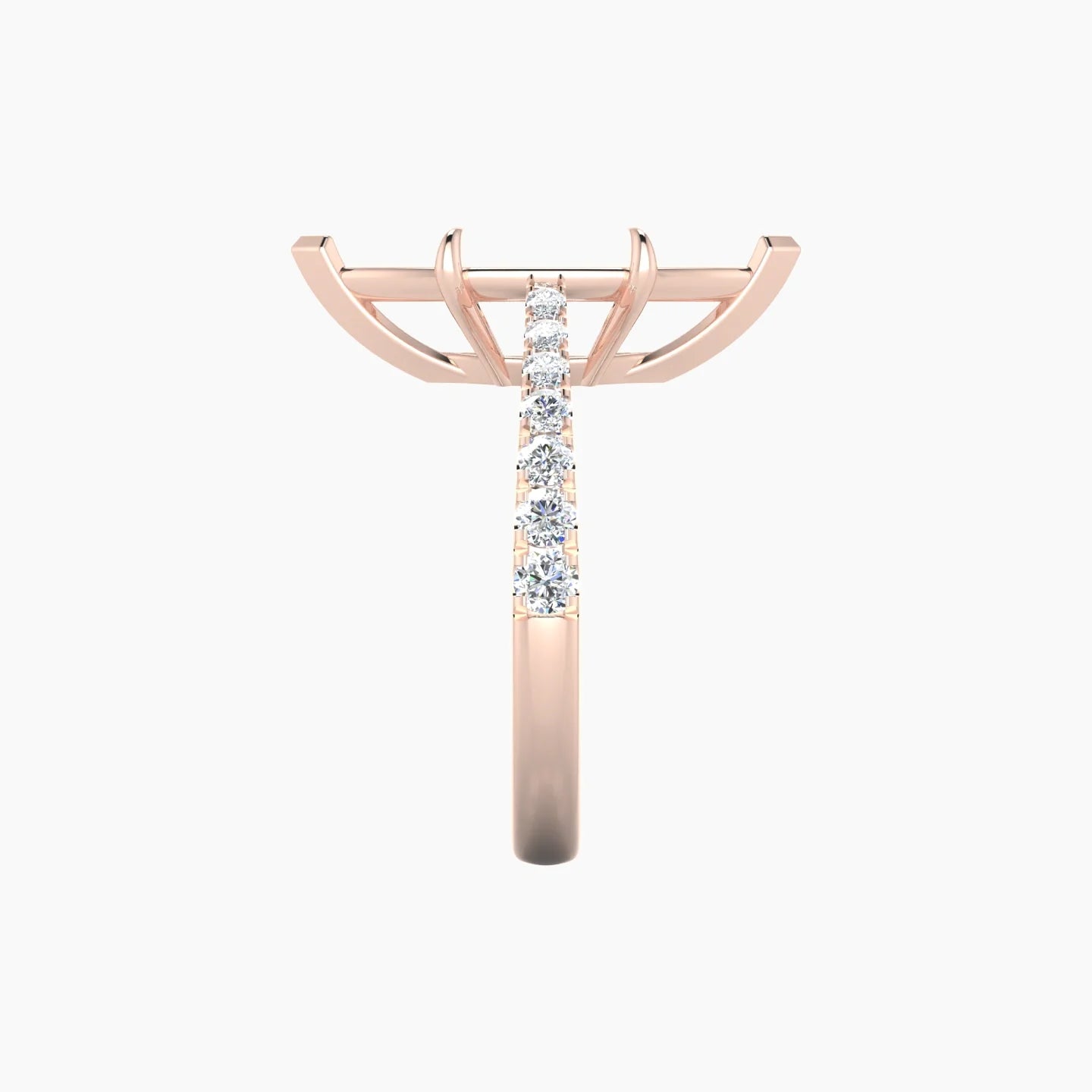 Reverse Shank | 18k Rose Gold 5-7.99 ct Marquise Cut Ring Setting