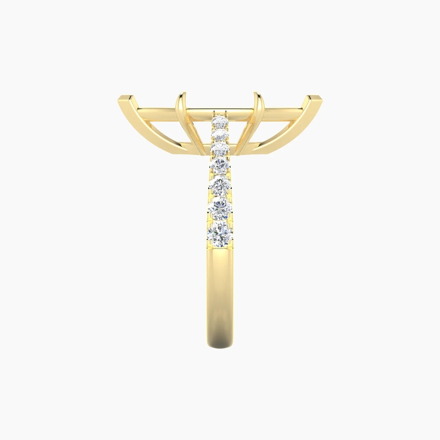 Reverse Shank | 18k Yellow Gold 5-7.99 ct Marquise Cut Ring Setting