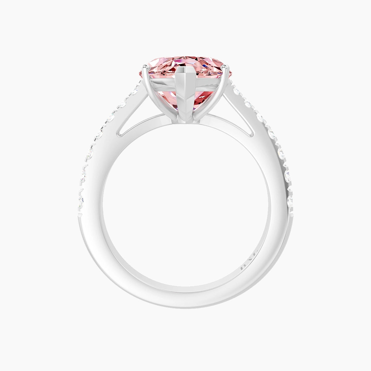 Reverse Shank | 18k White Gold 5 ct Marquise Pink Lab Diamond Ring