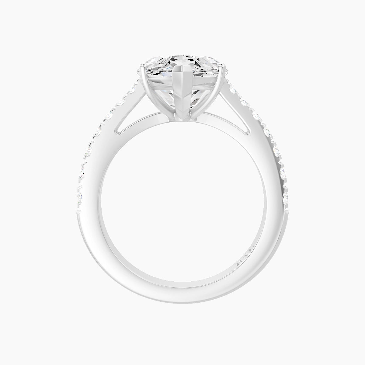 Reverse Shank | 18k White Gold 5 ct Marquise White Lab Diamond Ring