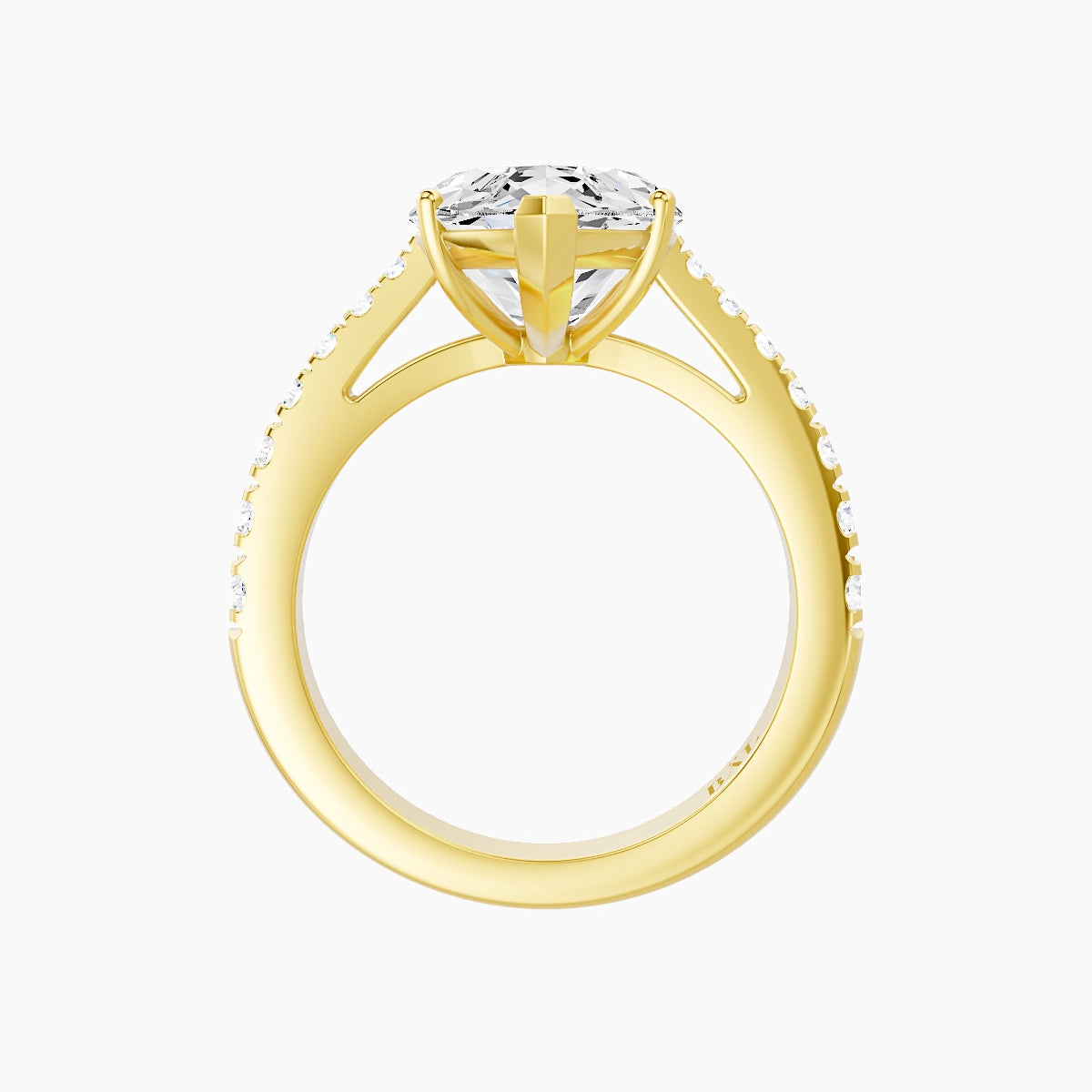 Reverse Shank | 18k Yellow Gold 5 ct Marquise White Lab Diamond Ring