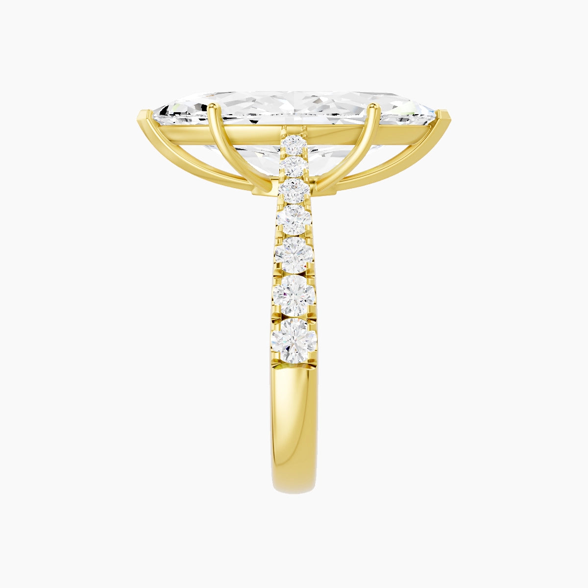 Reverse Shank | 18k Yellow Gold 5 ct Marquise White Lab Diamond Ring