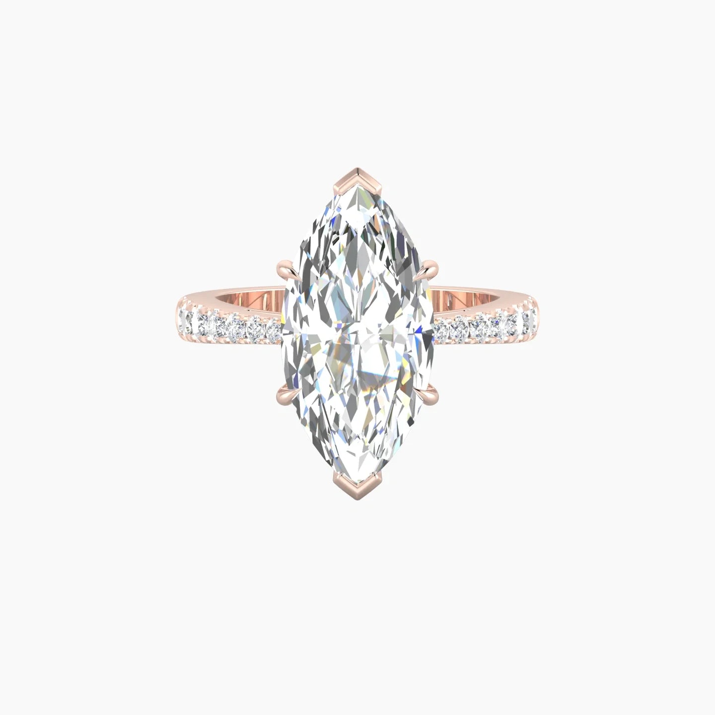 Reverse Shank | 18k Rose Gold 5 ct Marquise Cut Ring