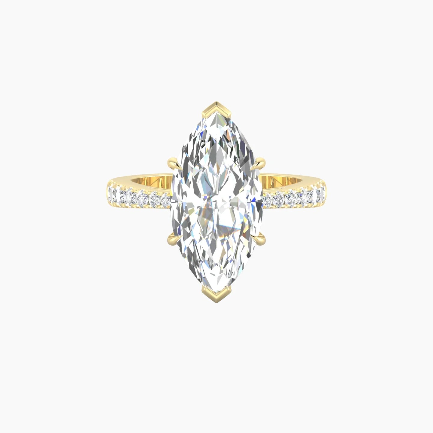 Reverse Shank | 18k Yellow Gold 5 ct Marquise Cut Ring