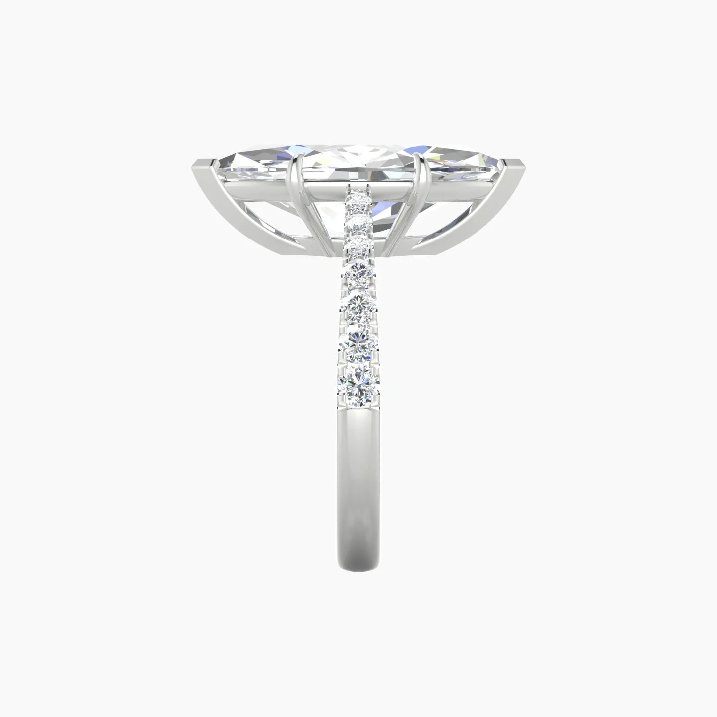 Reverse Shank | 18k White Gold 5 ct Marquise Cut Ring