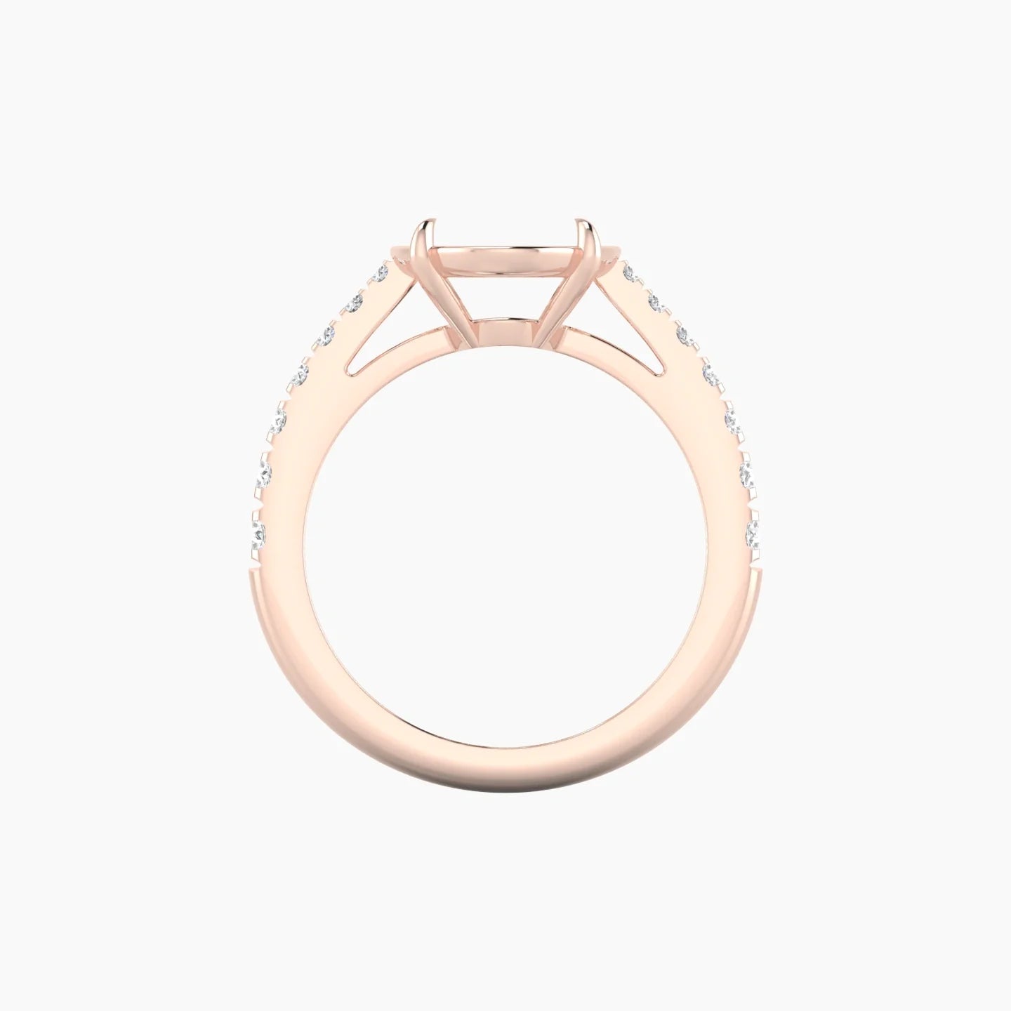 Reverse Shank | 18k Rose Gold 5-7.99 ct Oval Cut Ring Setting