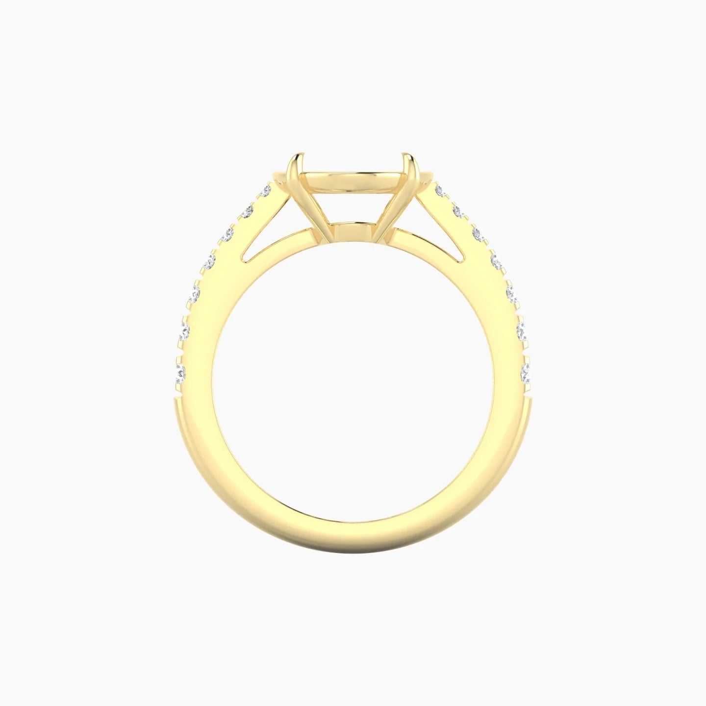 Reverse Shank | 18k Yellow Gold 5-7.99 ct Oval Cut Ring Setting