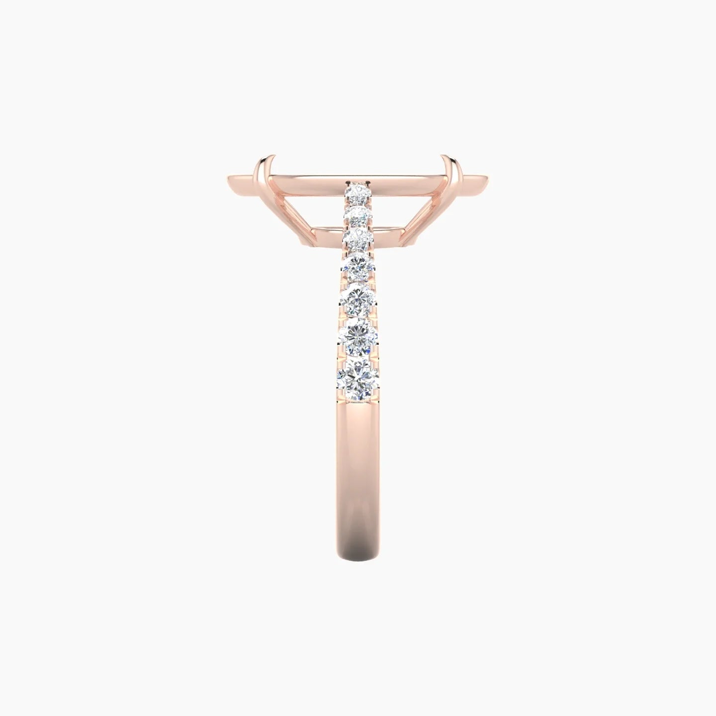 Reverse Shank | 18k Rose Gold 5-7.99 ct Oval Cut Ring Setting
