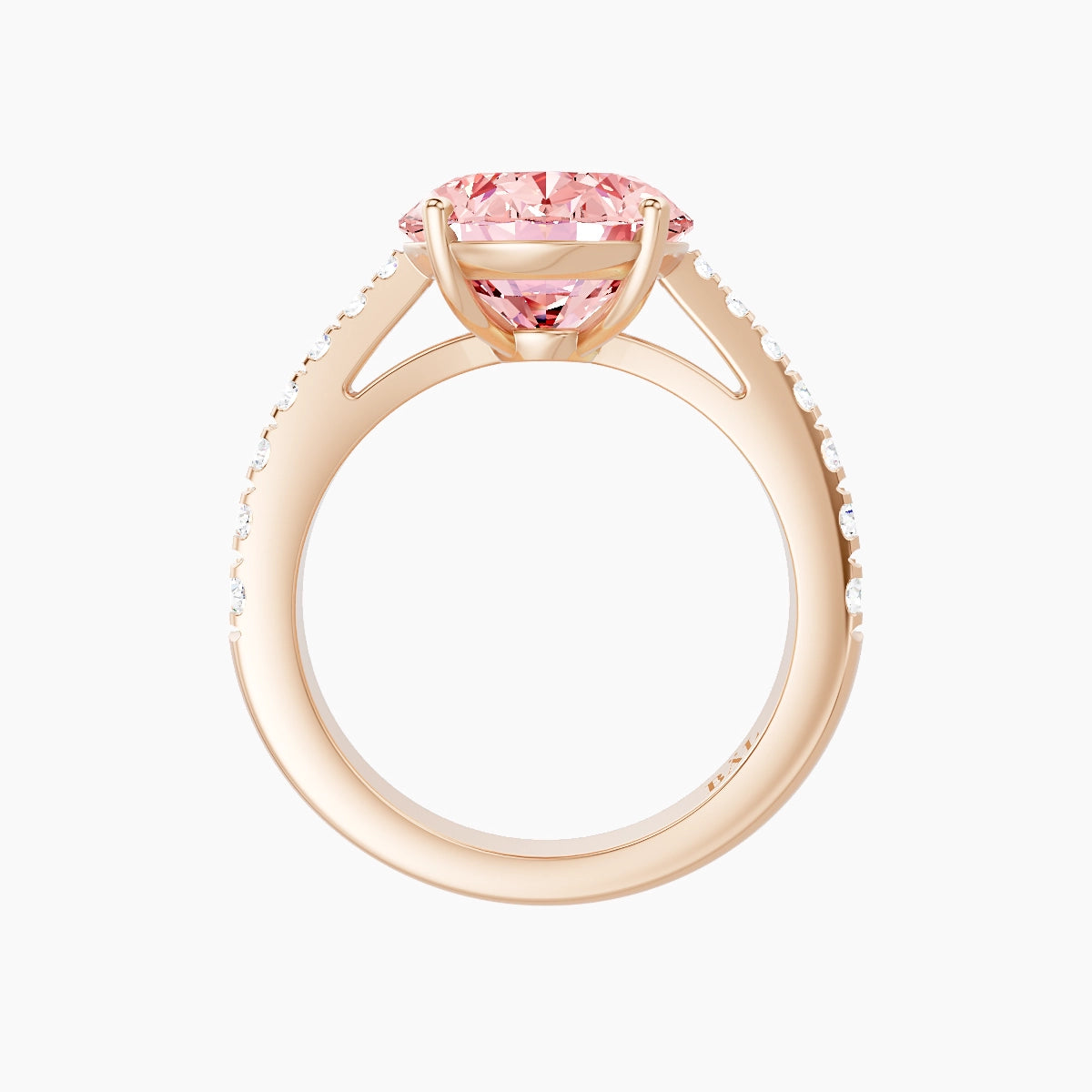 Reverse Shank | 18k Rose Gold 5 ct Oval Pink Lab Diamond Ring
