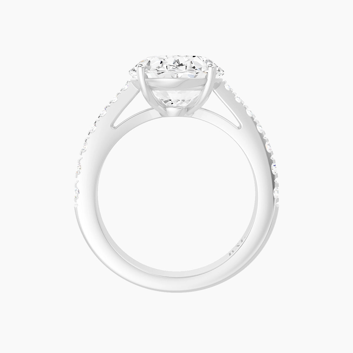 Reverse Shank | 18k White Gold 5 ct Oval White Lab Diamond Ring