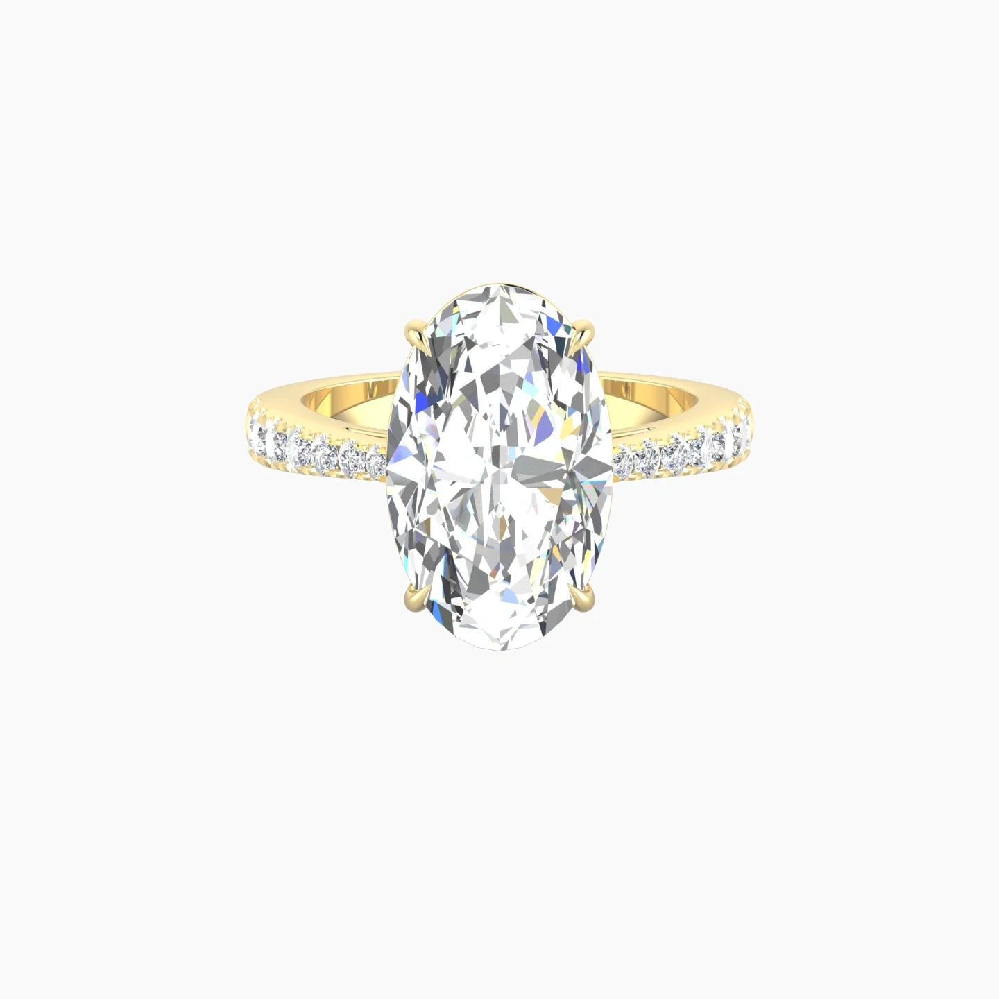 Reverse Shank | 18k Yellow Gold 5 ct Oval Cut Ring