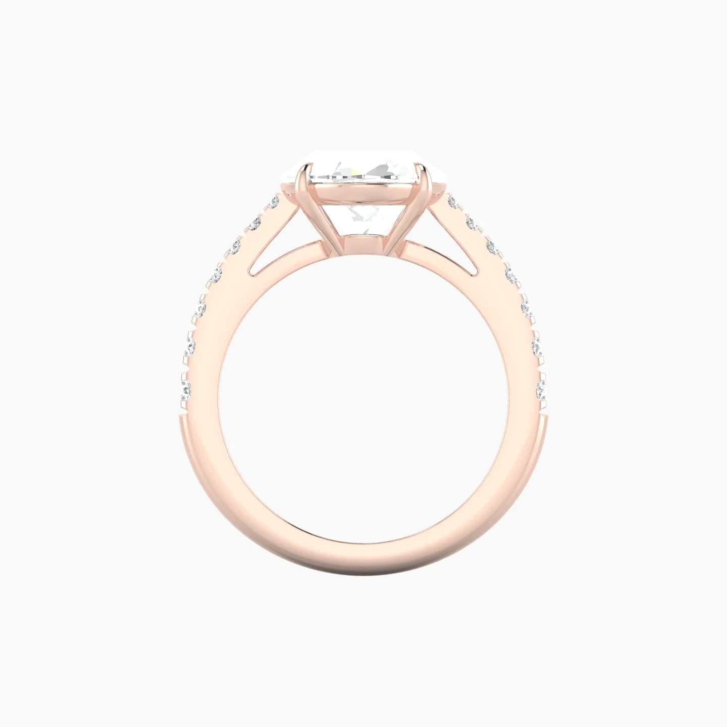 Reverse Shank | 18k Rose Gold 5 ct Oval Cut Ring