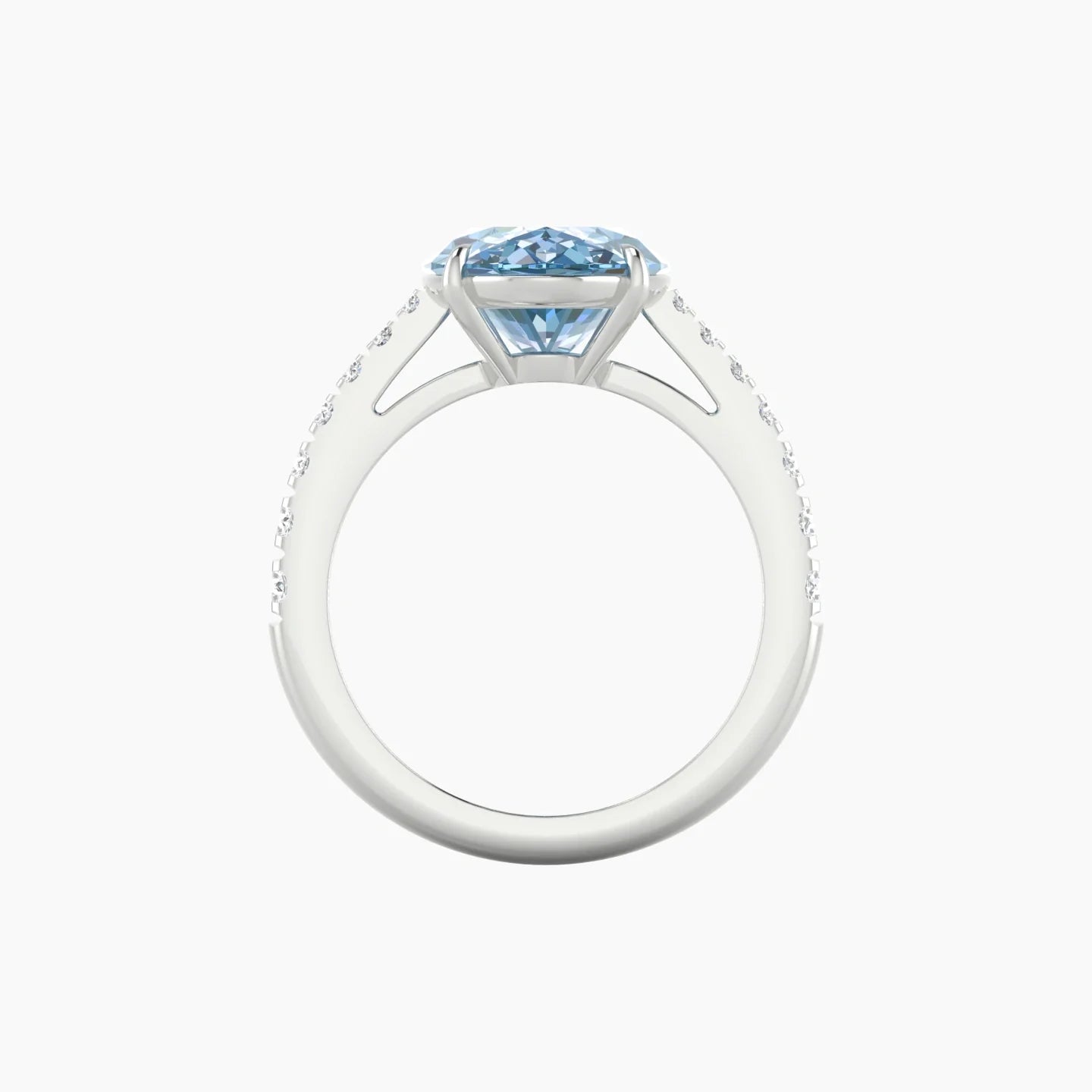 Reverse Shank | 18k White Gold 5 ct Oval Cut Ring