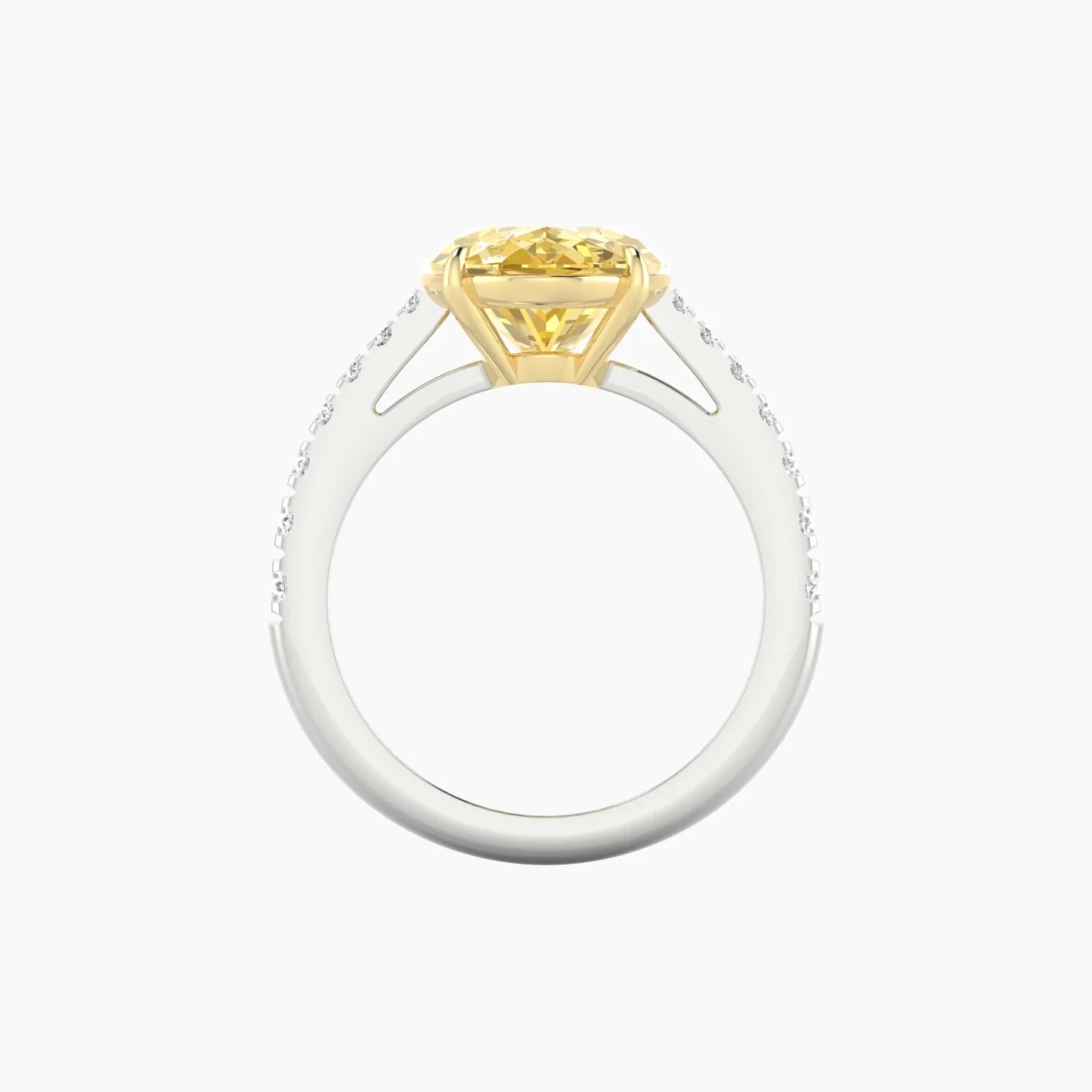 Reverse Shank | 18k White & Yellow Gold 5 ct Oval Cut Ring