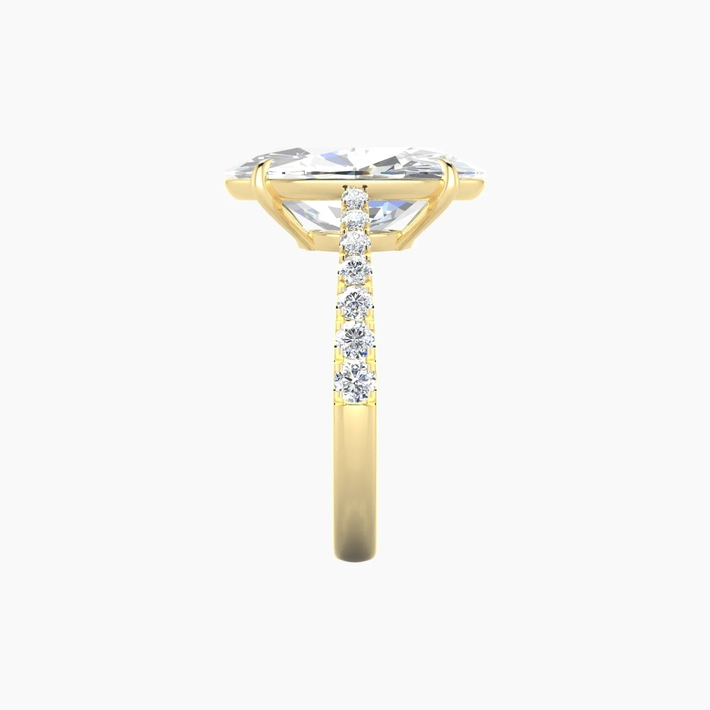 Reverse Shank | 18k Yellow Gold 5 ct Oval Cut Ring