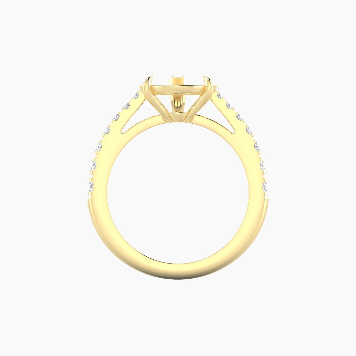 Reverse Shank | 18k Yellow Gold 5-7.99 ct Pear Cut Ring Setting