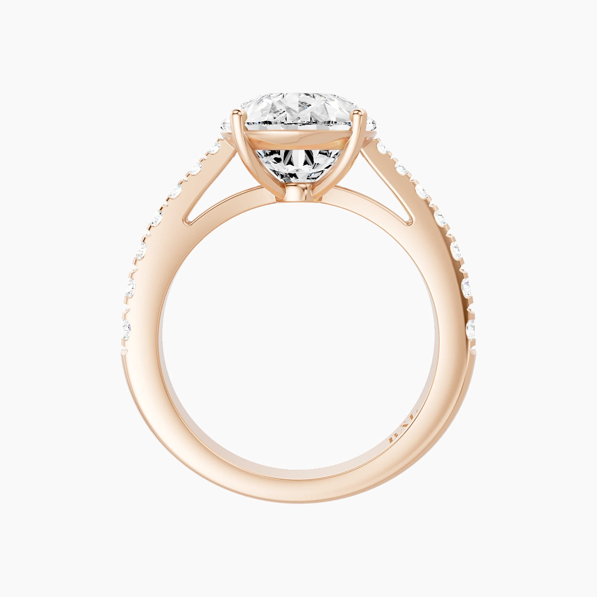 Reverse Shank | 18k Rose Gold 5 ct Pear White Lab Diamond Ring