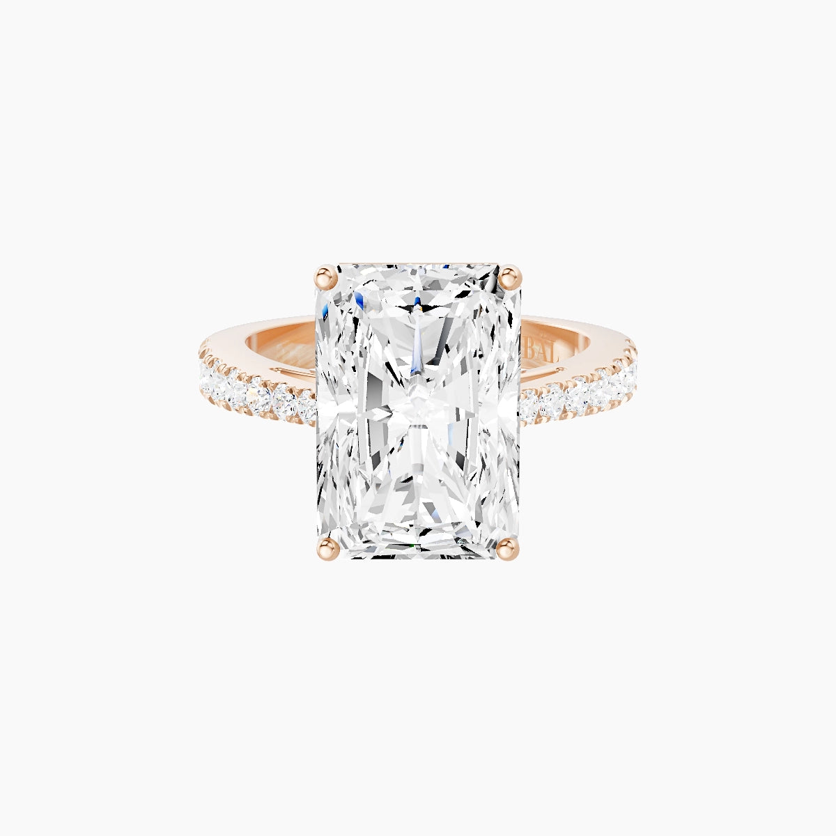 Reverse Shank | 18k Rose Gold 5 ct Radiant White Lab Diamond Ring