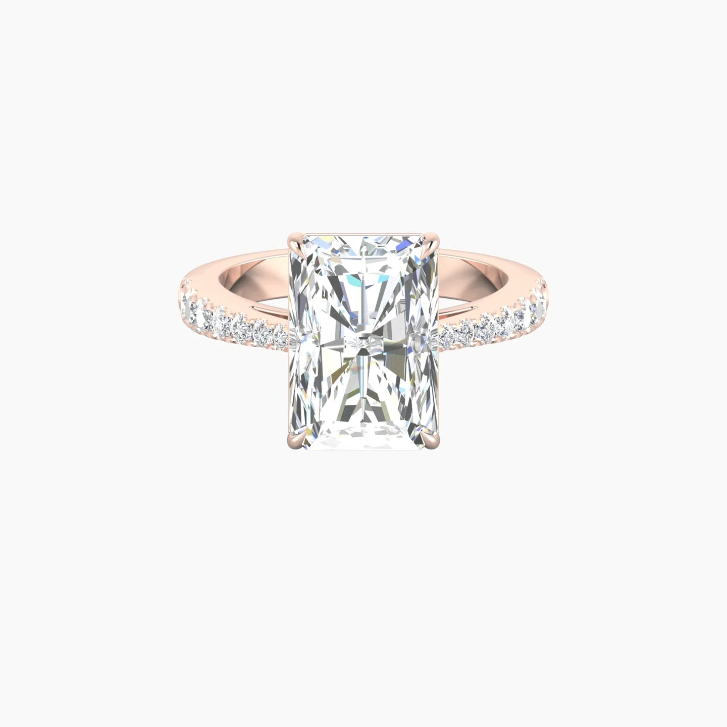 Reverse Shank | 18k Rose Gold 5 ct Radiant Cut Ring