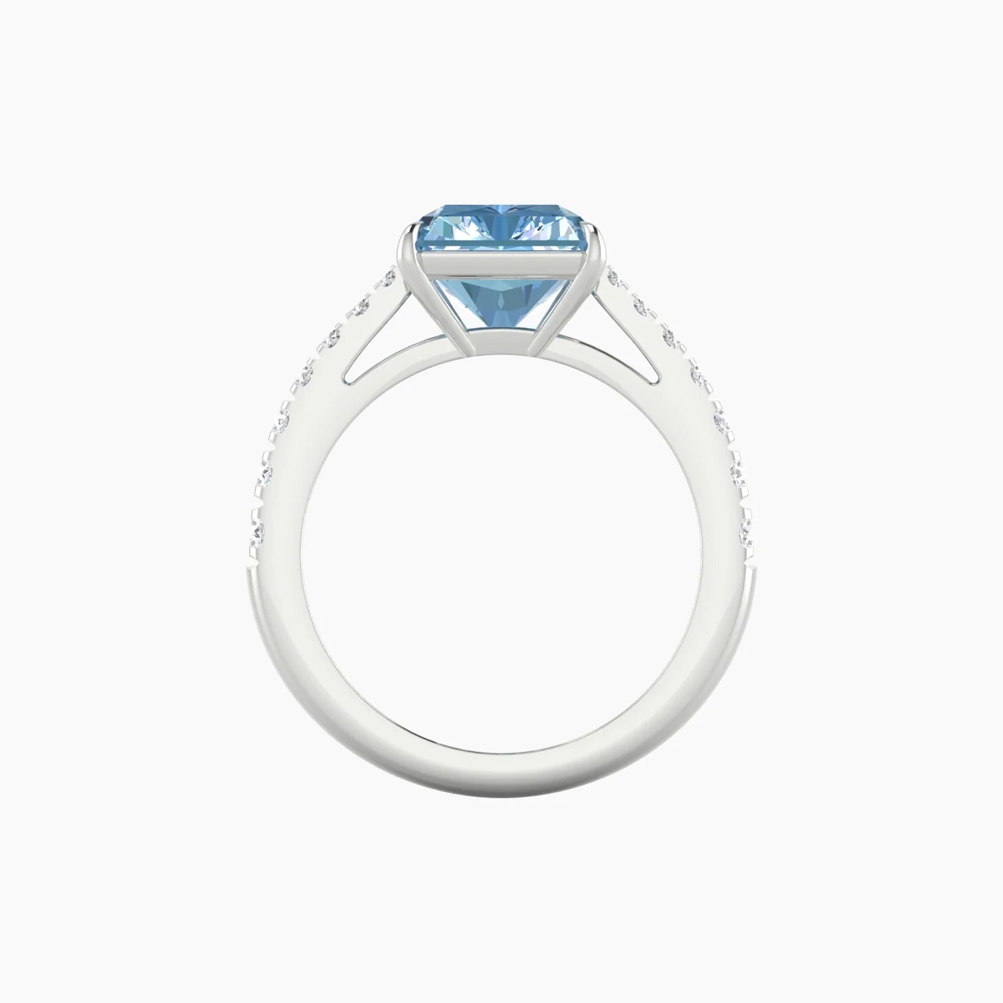 Reverse Shank | 18k White Gold 5 ct Radiant Cut Ring