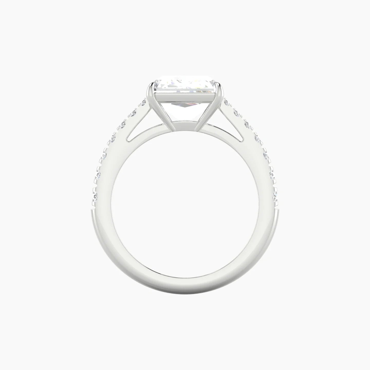 Reverse Shank | 18k White Gold 5 ct Radiant Cut Ring