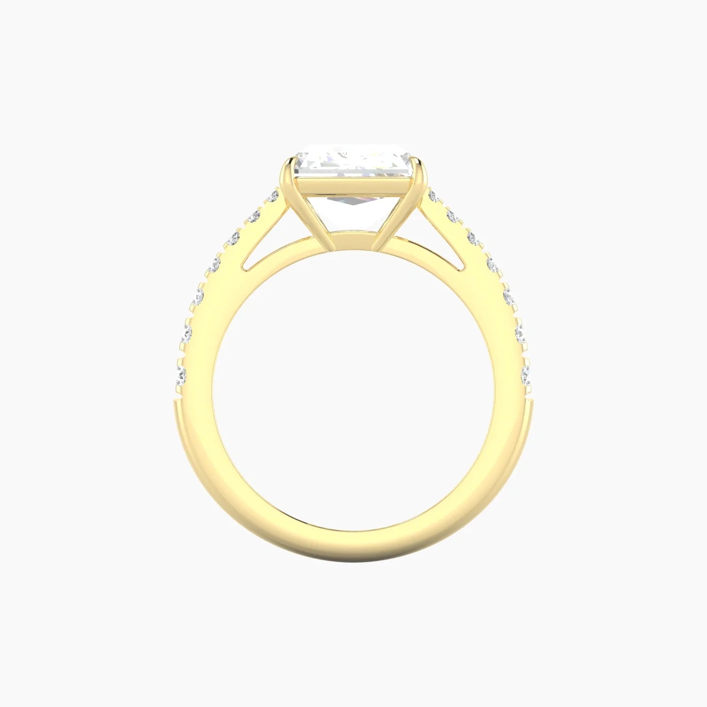 Reverse Shank | 18k Yellow Gold 5 ct Radiant Cut Ring