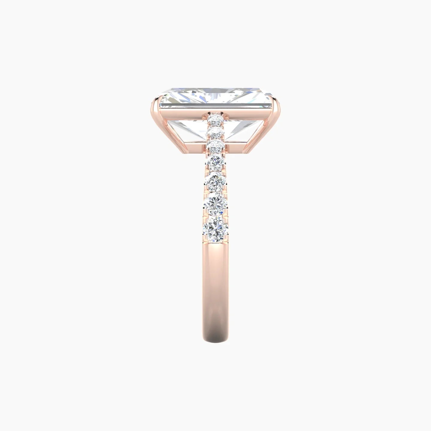 Reverse Shank | 18k Rose Gold 5 ct Radiant Cut Ring
