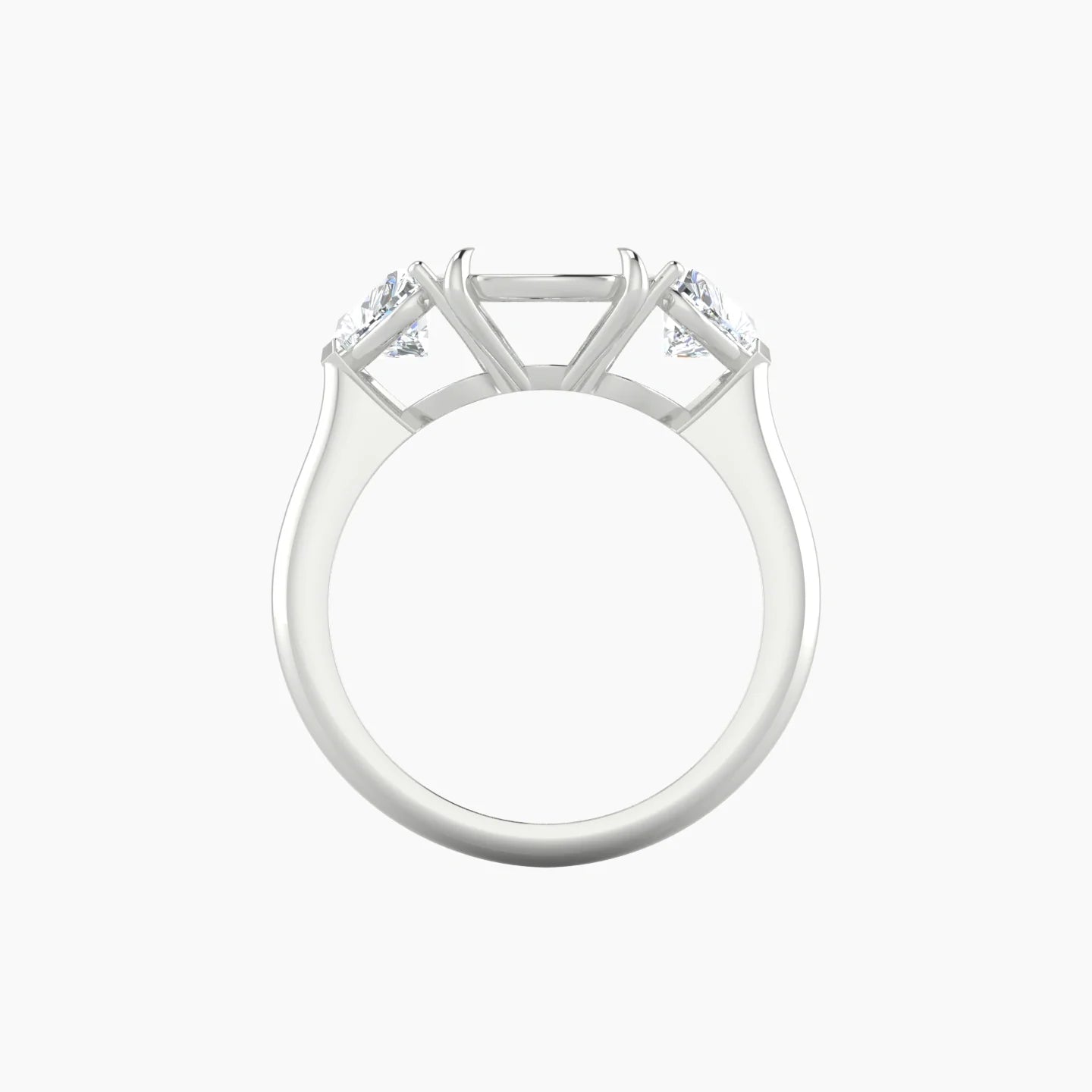 Simple Heart Trilogy | 18k White Gold 5-7.99 ct Cushion Cut Ring Setting