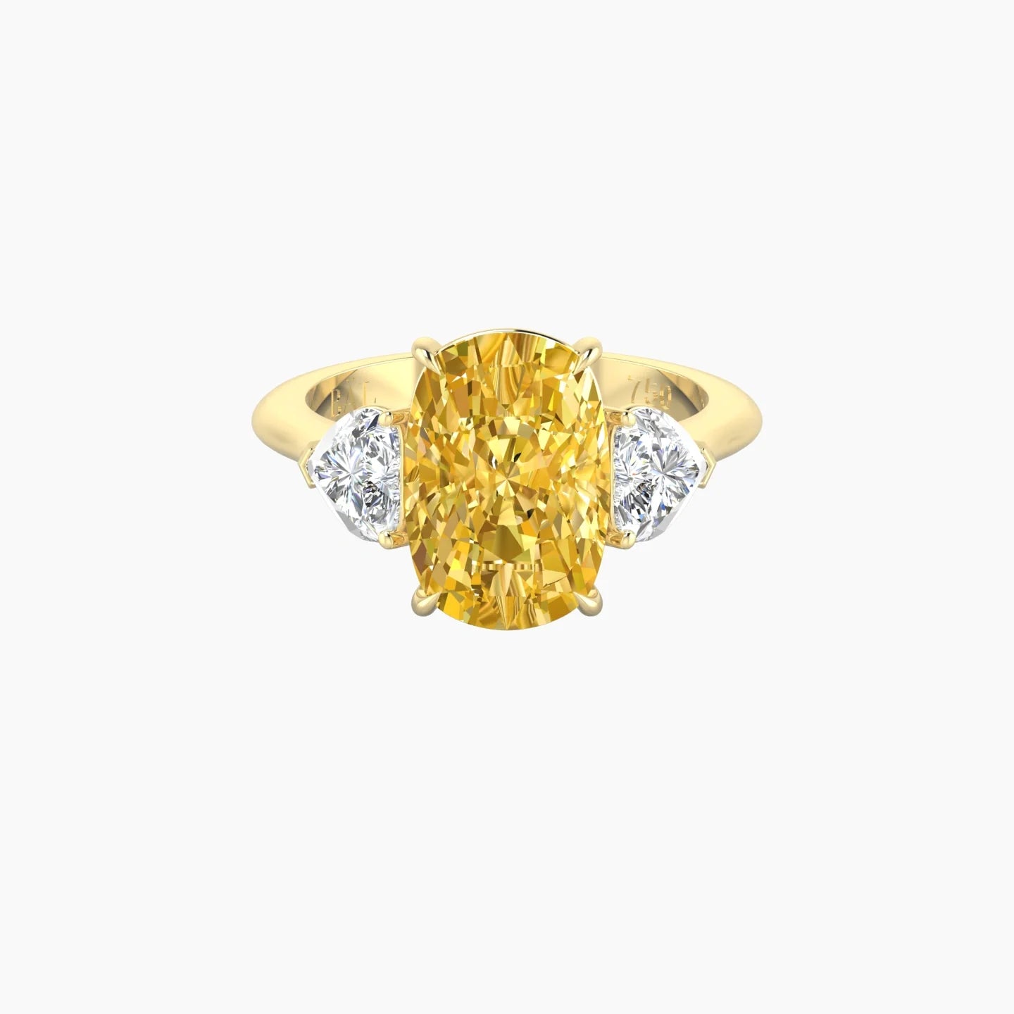 Simple Heart Trilogy | 18k Yellow Gold 5 ct Cushion Cut Ring