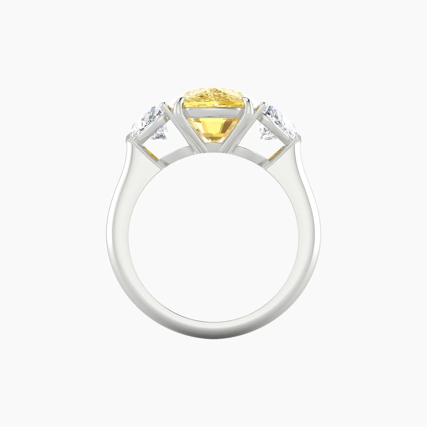 Simple Heart Trilogy | 18k White Gold 5 ct Cushion Cut Ring