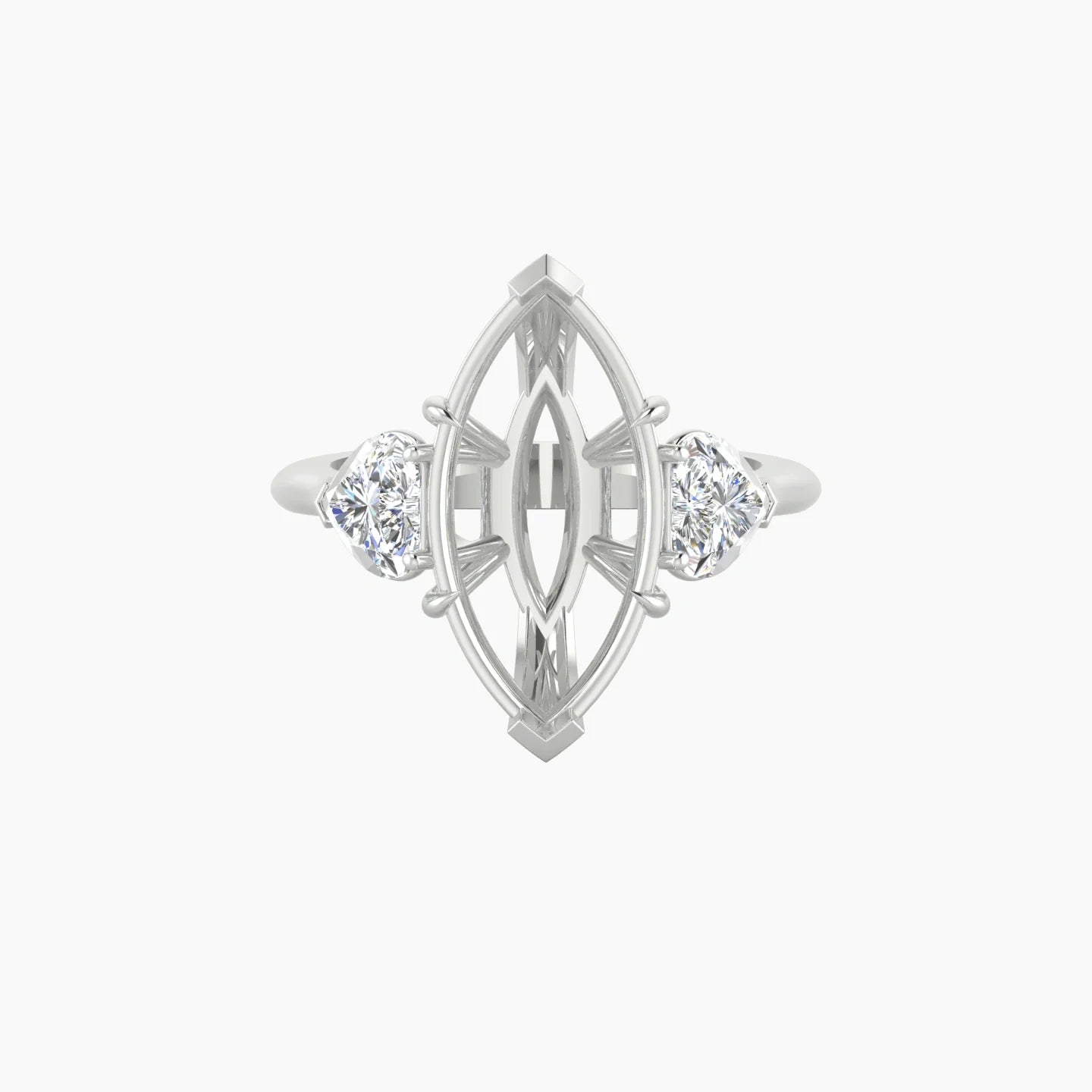 Simple Heart Trilogy | 18k White Gold 5-7.99 ct Marquise Cut Ring Setting