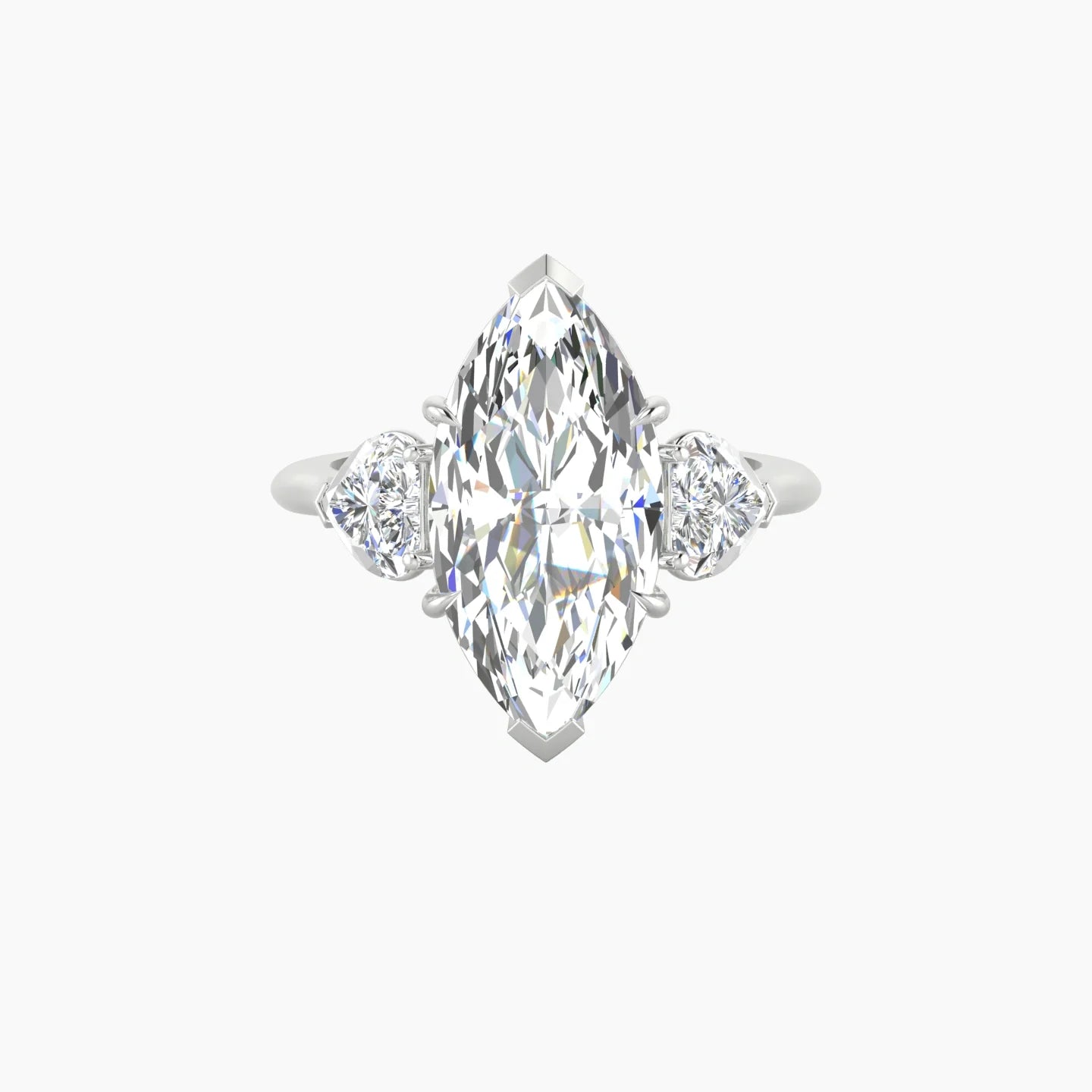 Simple Heart Trilogy | 18k White Gold 5 ct Marquise Cut Ring