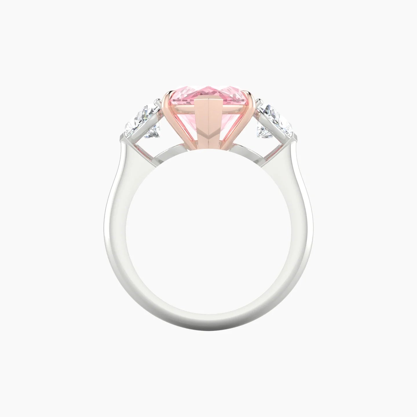 Simple Heart Trilogy | 18k White & Rose Gold 5 ct Marquise Cut Ring