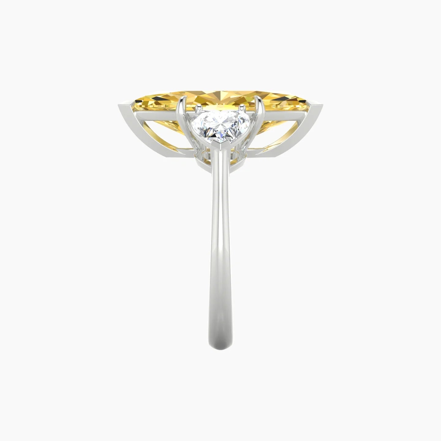 Simple Heart Trilogy | 18k White Gold 5 ct Marquise Cut Ring