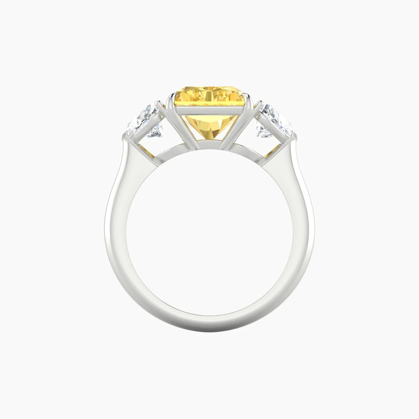 Simple Heart Trilogy | 18k White Gold 5 ct Radiant Cut Ring