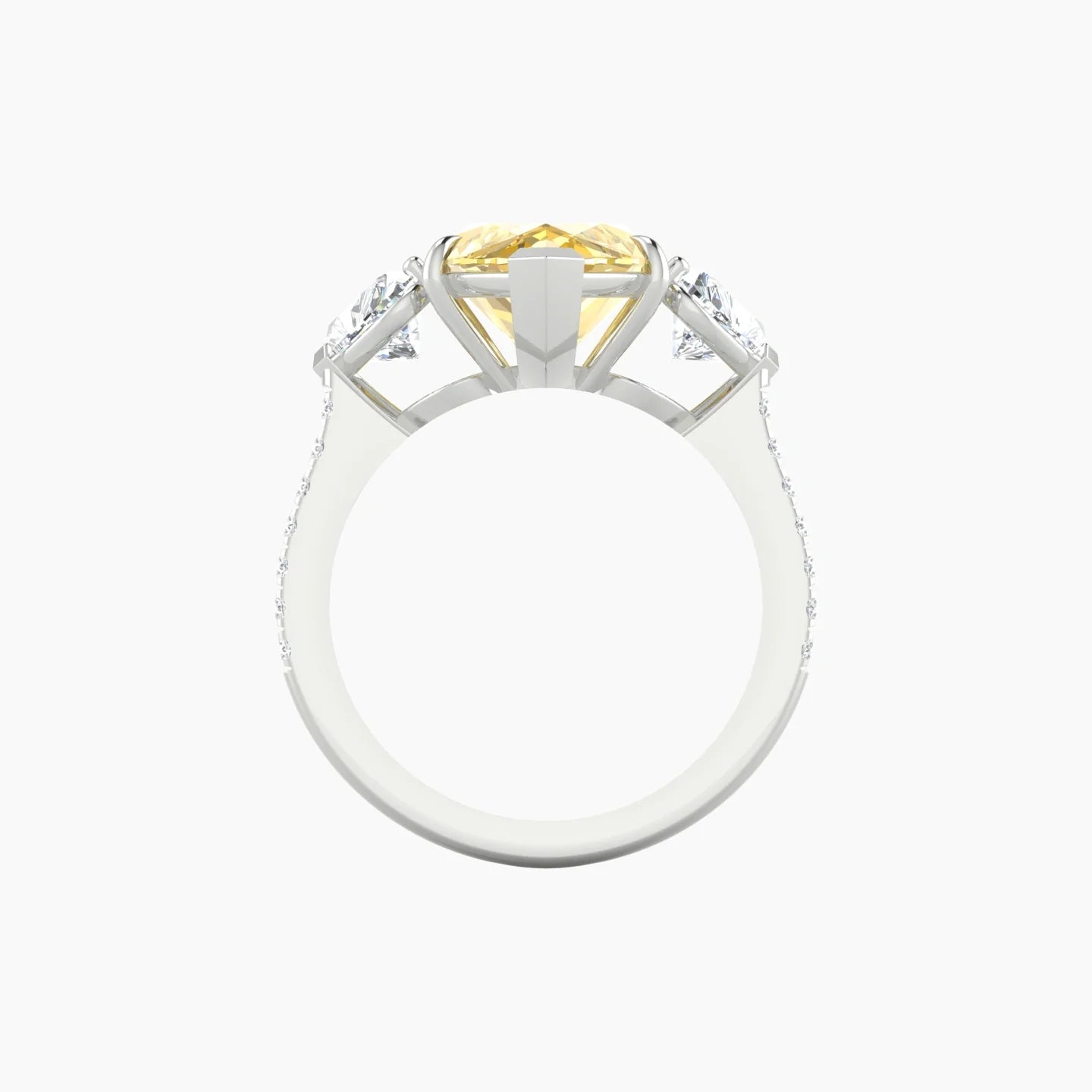 Simple Heart Trilogy with Straight Shank | 18k White Gold 5 ct Marquise Cut Ring